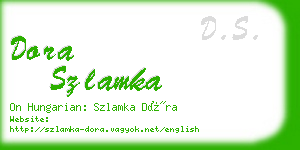 dora szlamka business card